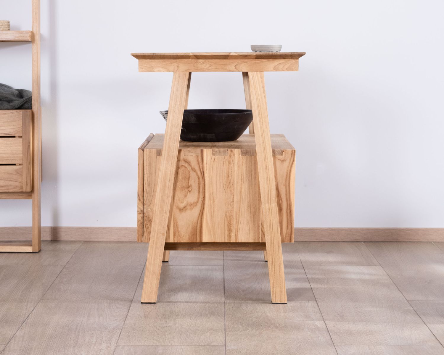 Mobile da 80 cm in teak di design japandi "Beau Matin