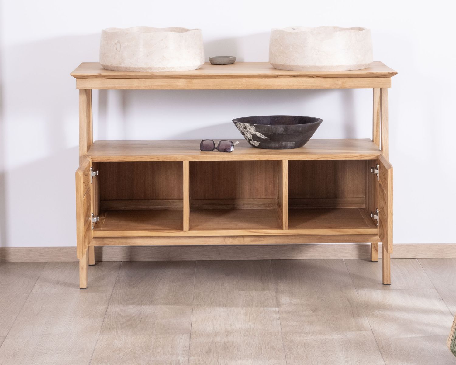 Mobile japandi 120 cm in teak design "Beau Matin