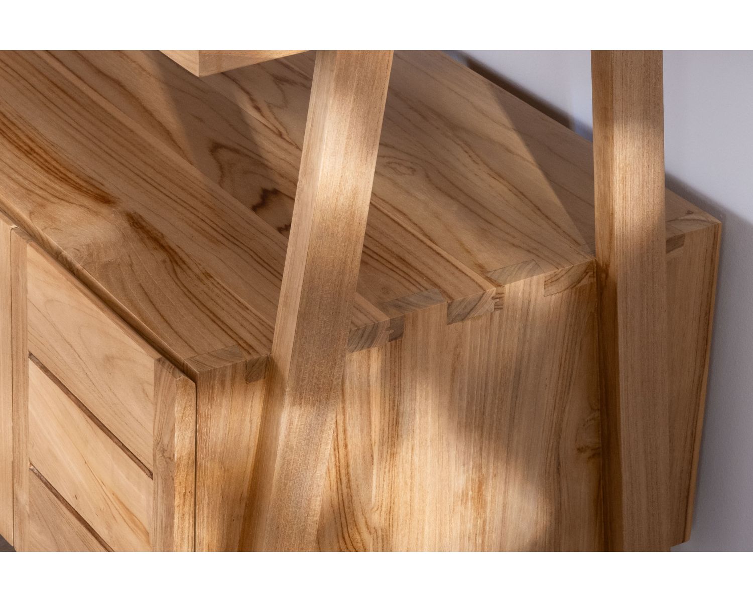 Mobile doppio da 140 cm in teak "Beau Matin" design japandi