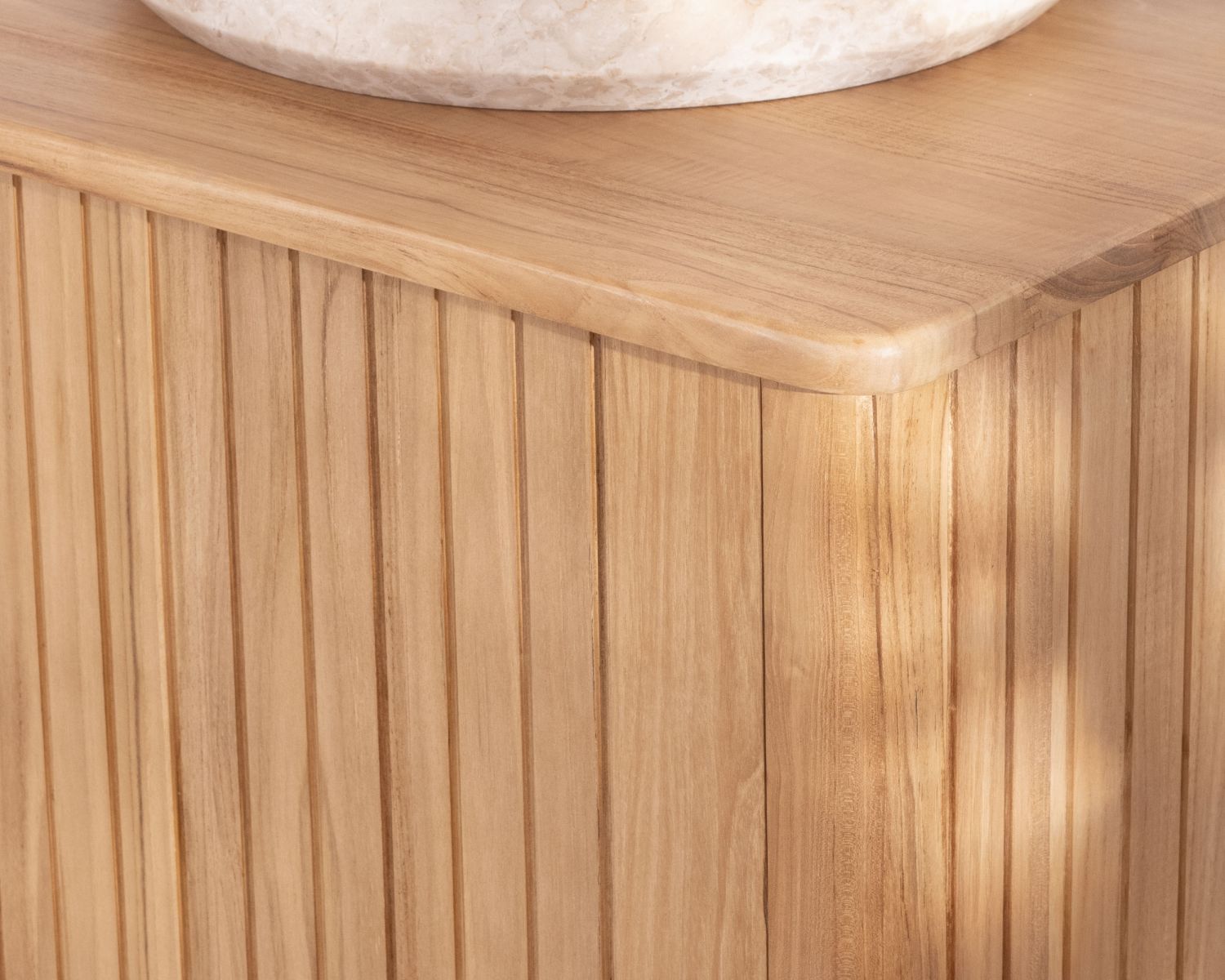 Mobiletto doppio in teak dal design retrò "Aloha" 140 cm