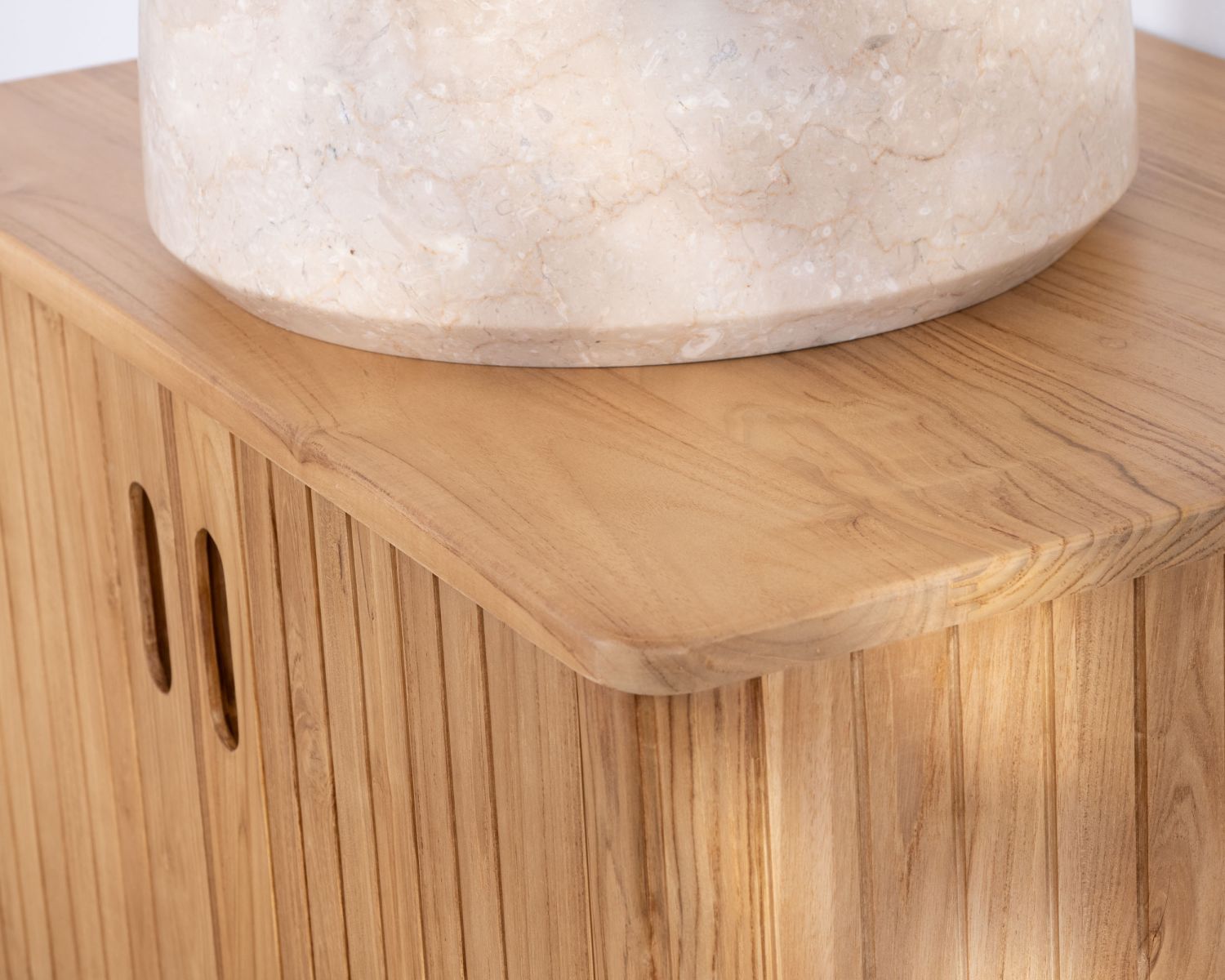 Mobiletto singolo "Aloha" dal design retrò in teak 80 cm