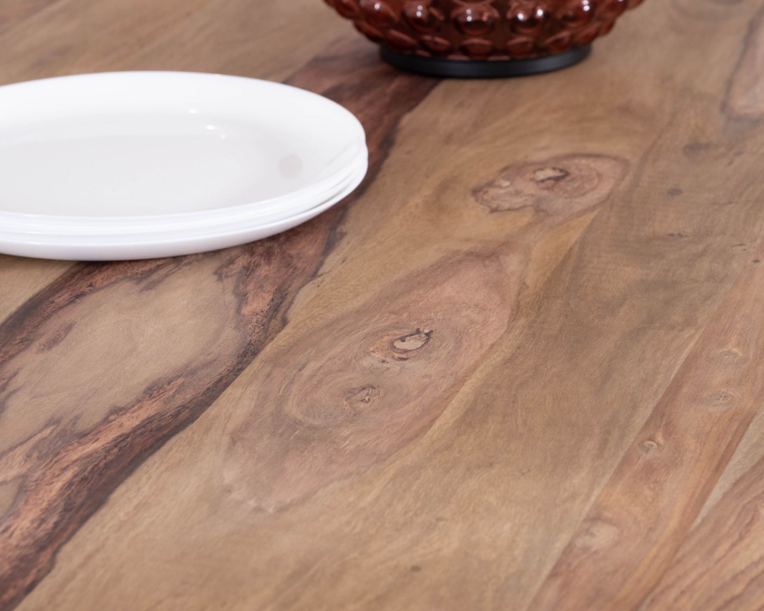 Tavolo da pranzo da 180 cm con piano naturale e gambe incrociate in 100% palissandro "Enoa"