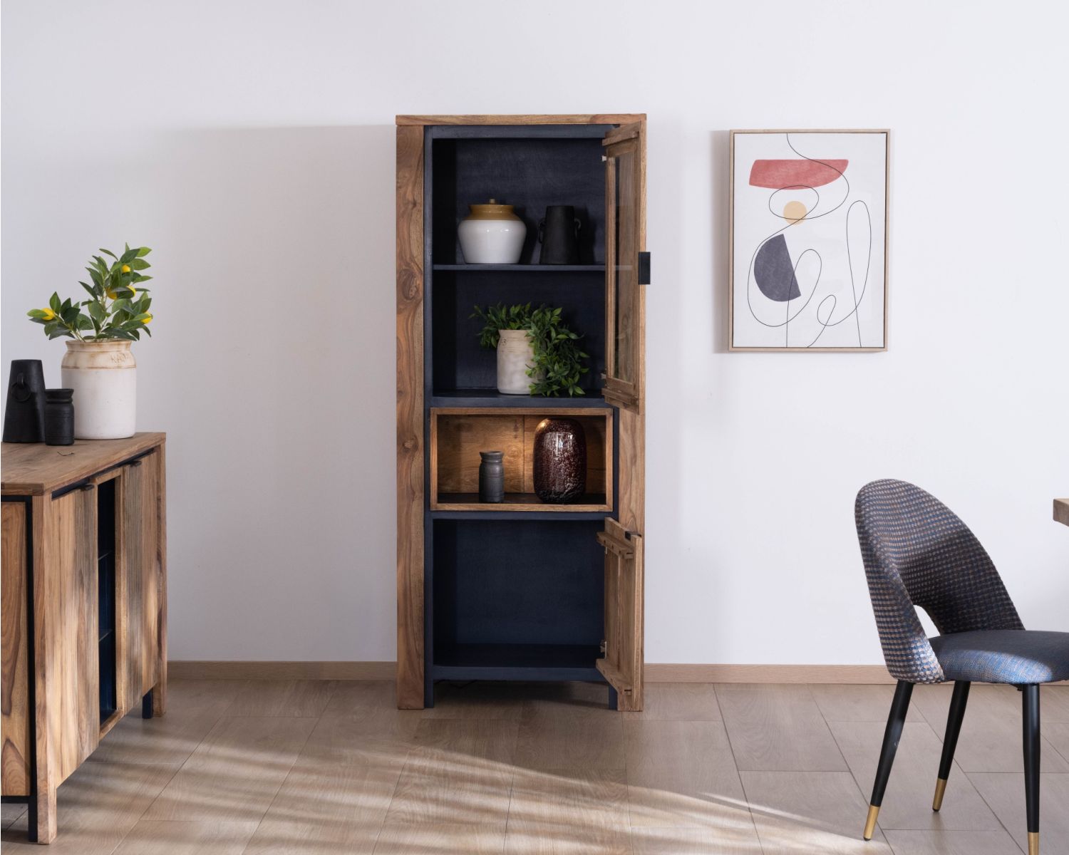 Colonna in vetro di palissandro "Enoa" con retroilluminazione