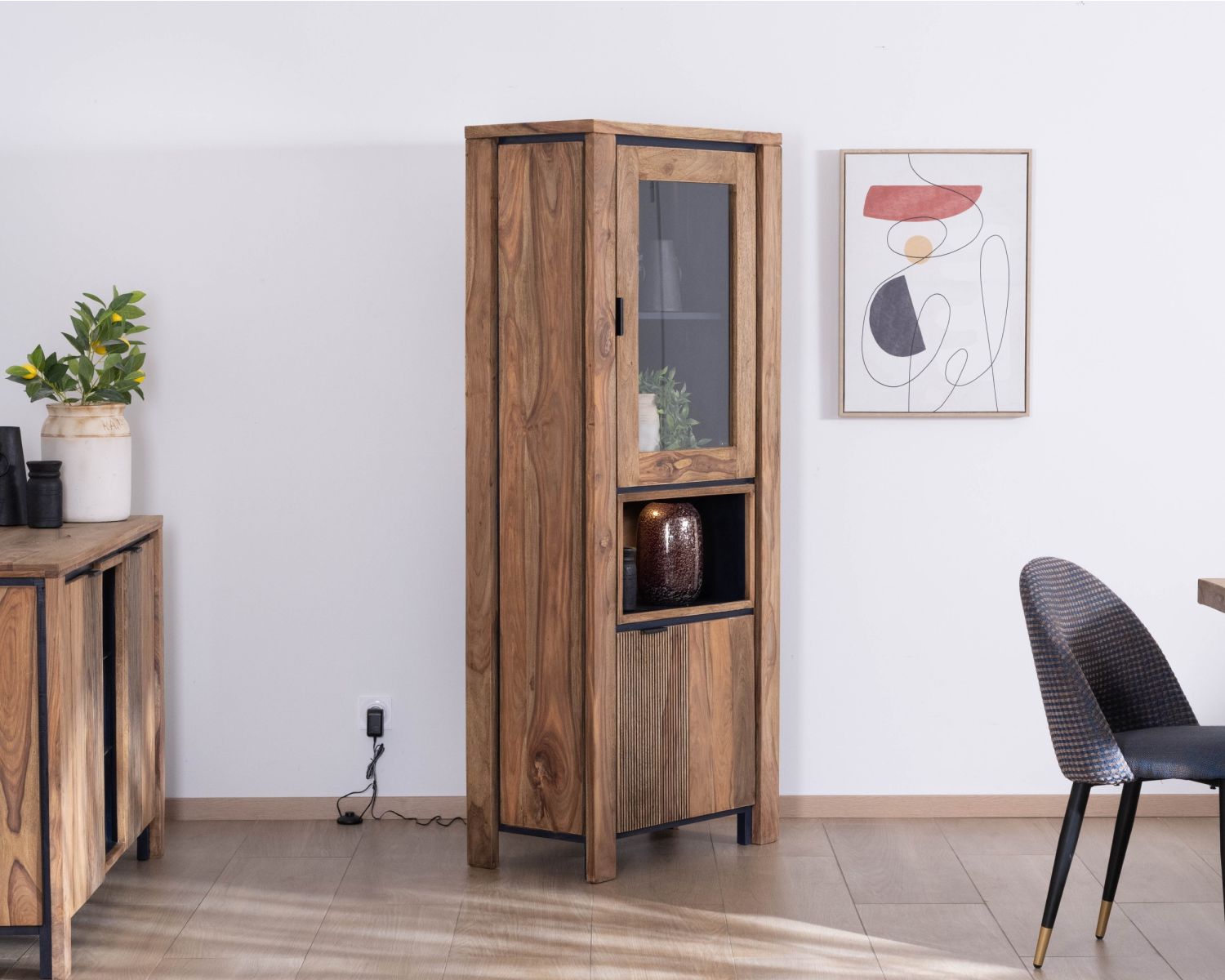 Colonna in vetro di palissandro "Enoa" con retroilluminazione