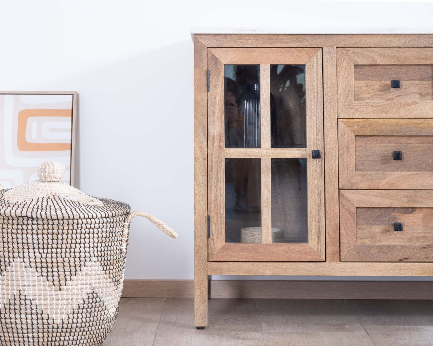 Mobile da bagno con lavabo singolo "Maestro" da 120 cm in legno di mango