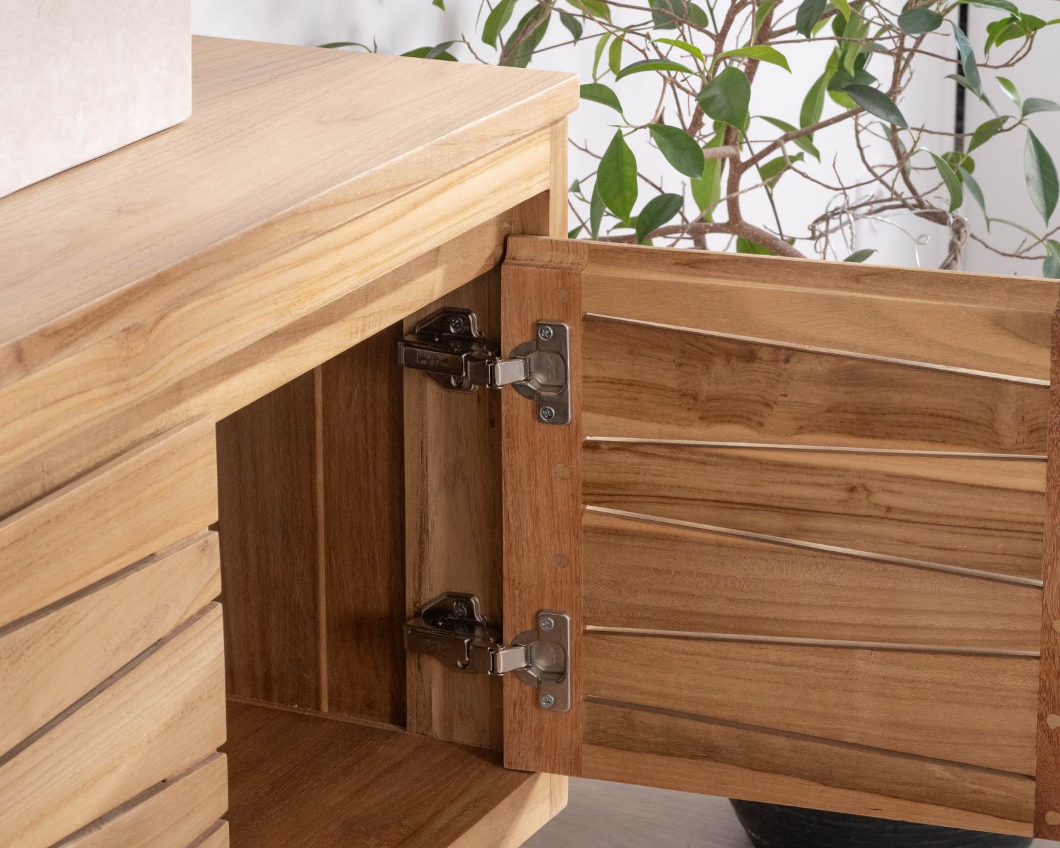 Pensile in teak per lavabo da appoggio "Moho" da 80 cm