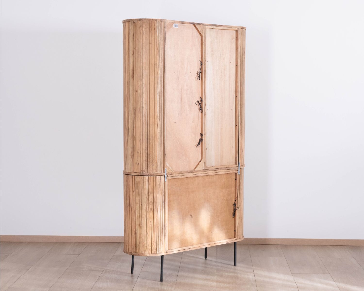 Colonna multiriparto dal design retrò in acacia "Bopee" con illuminazione a LED