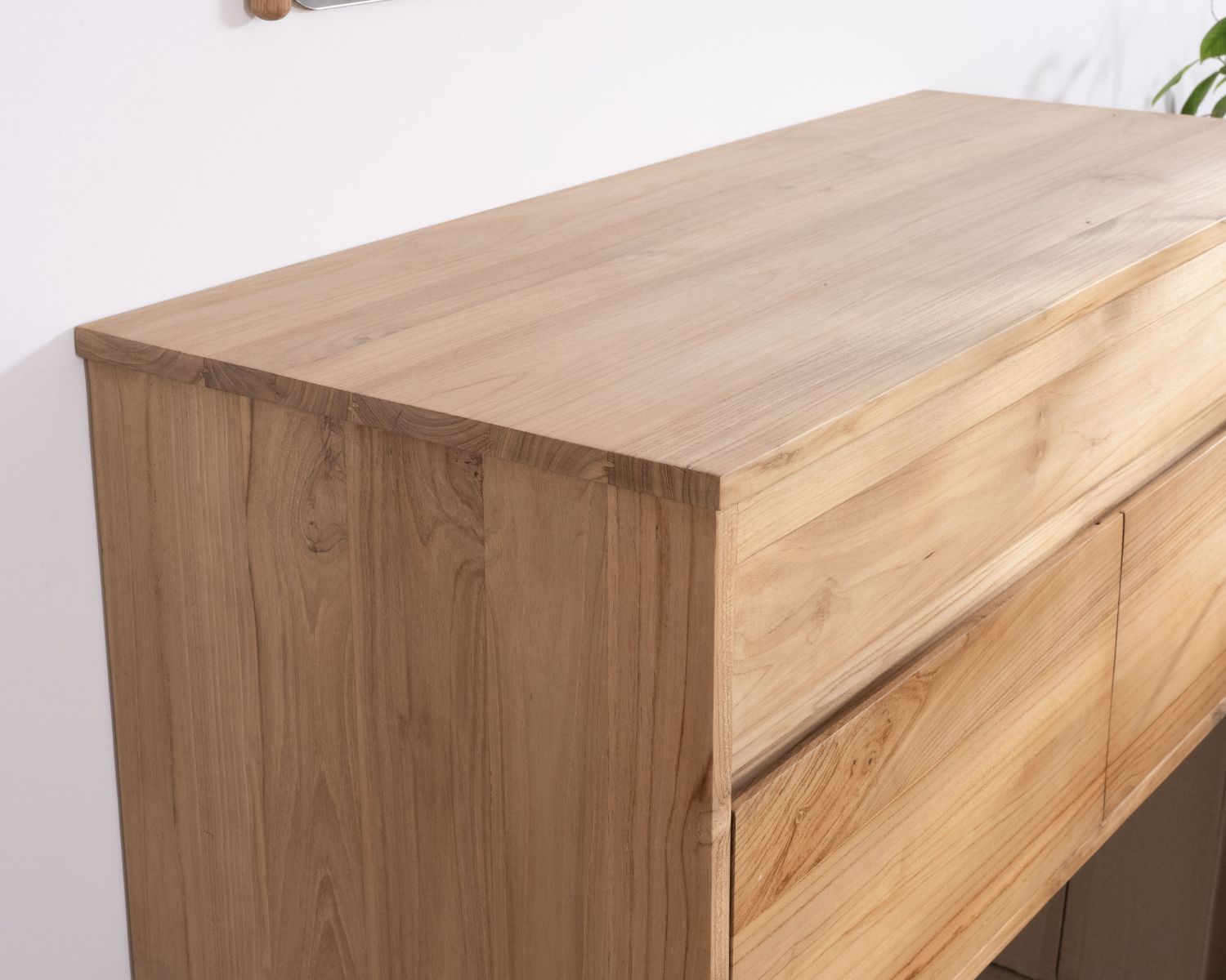 Mobiletto in teak massiccio "Bowdy" da 120 cm per doppio lavabo