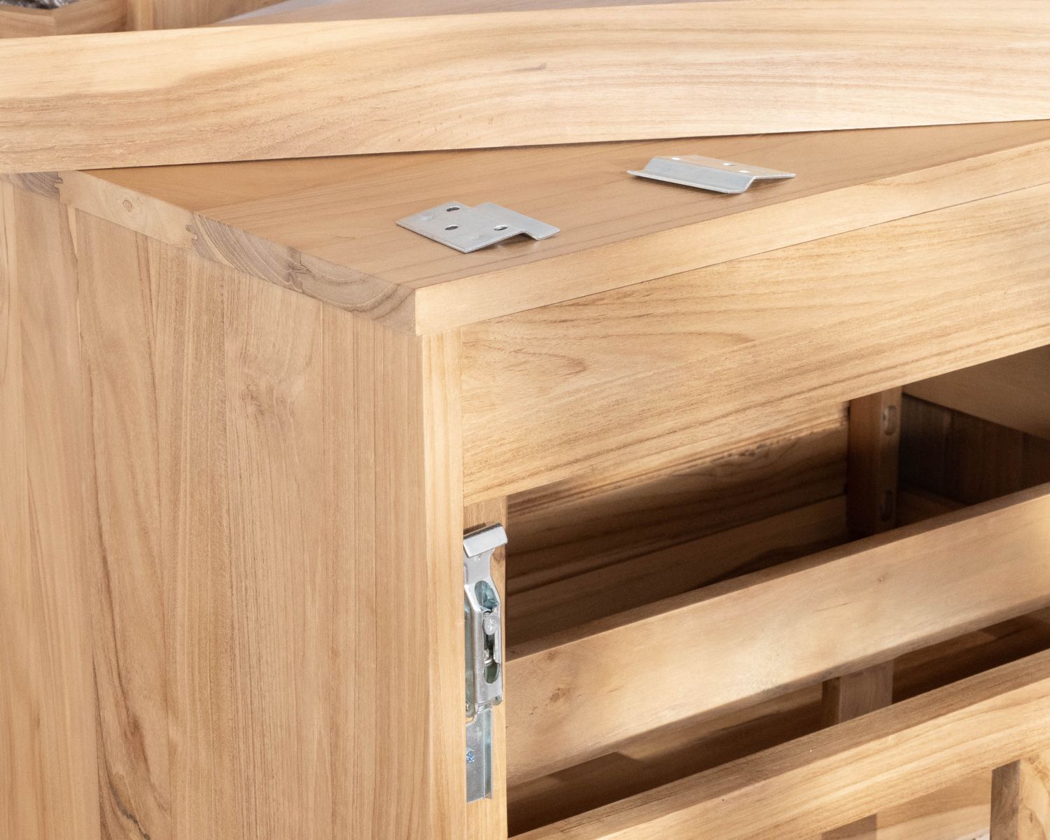 Mobile sospeso da 80 cm con 1 cassetto "Bowdy" in teak massiccio