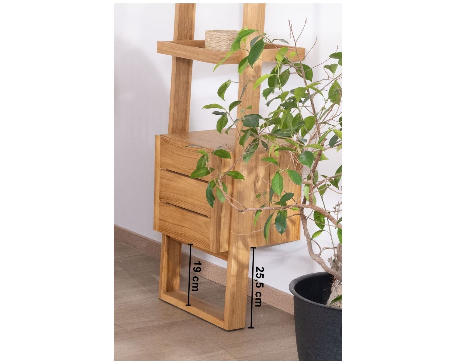 Colonna bagno in teak japandi design "Beau Matin