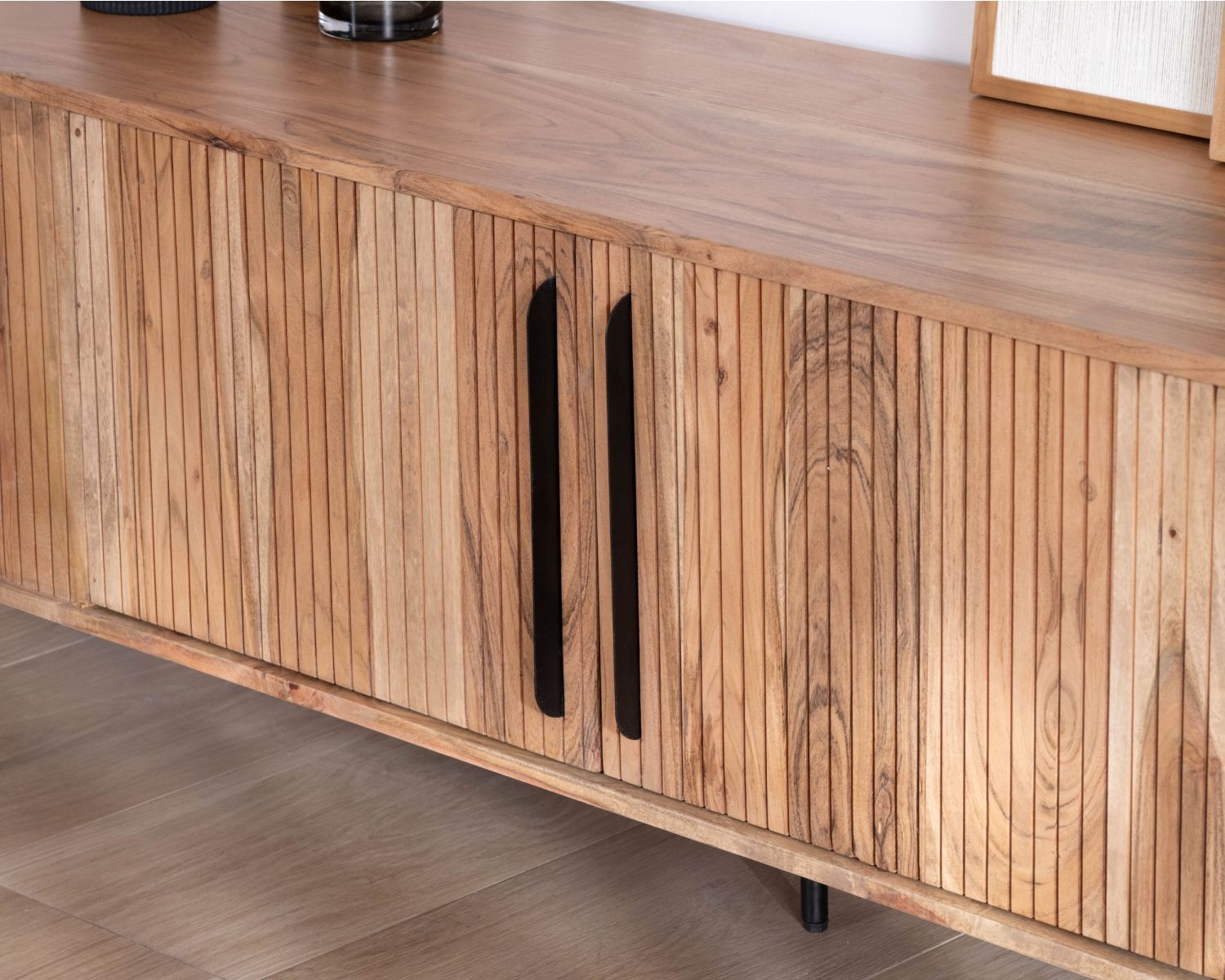 Porta TV in stile retrò "Bopee" in legno di acacia 175 cm