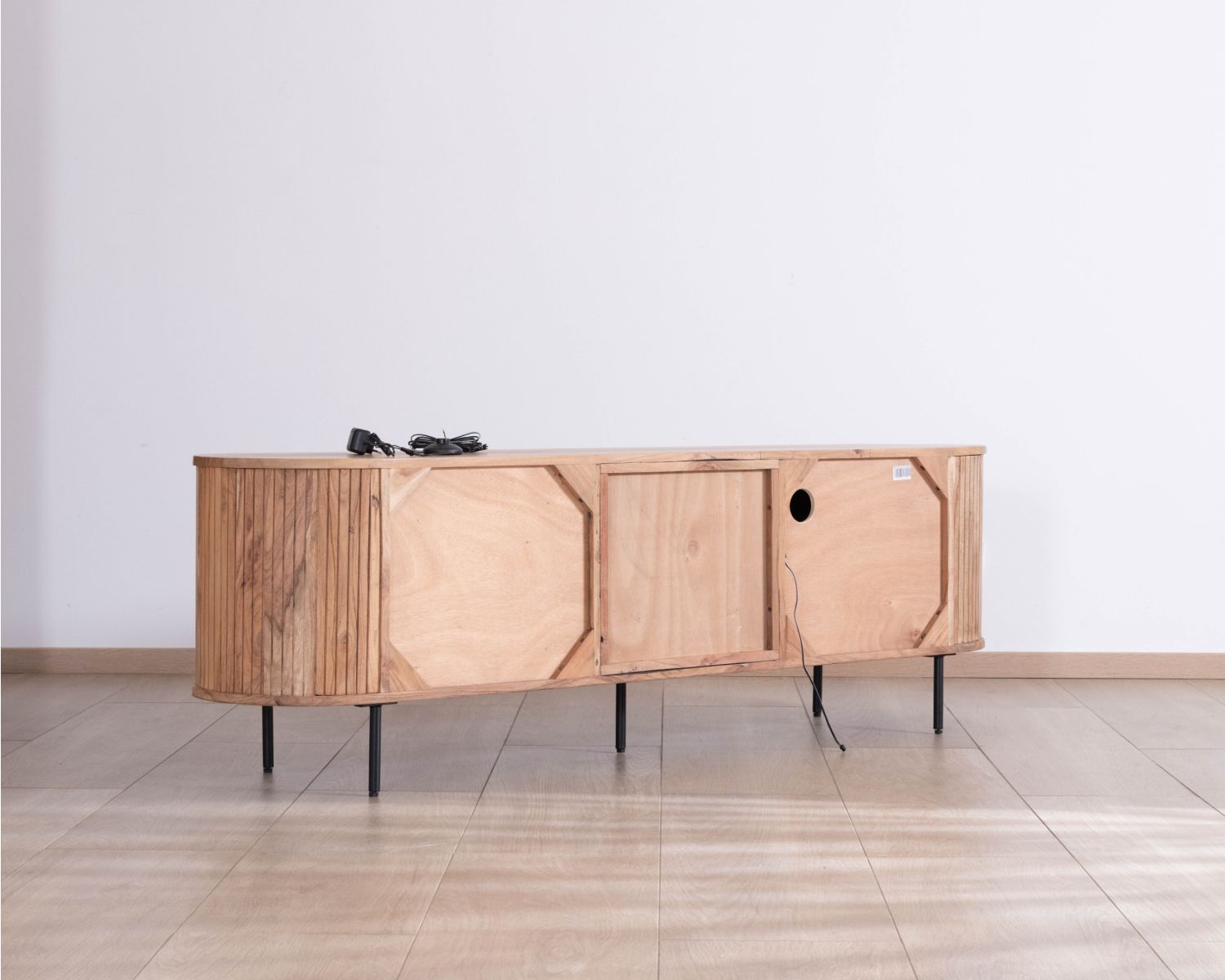 Porta TV dal design retrò "Bopee" da 175 cm con illuminazione a LED