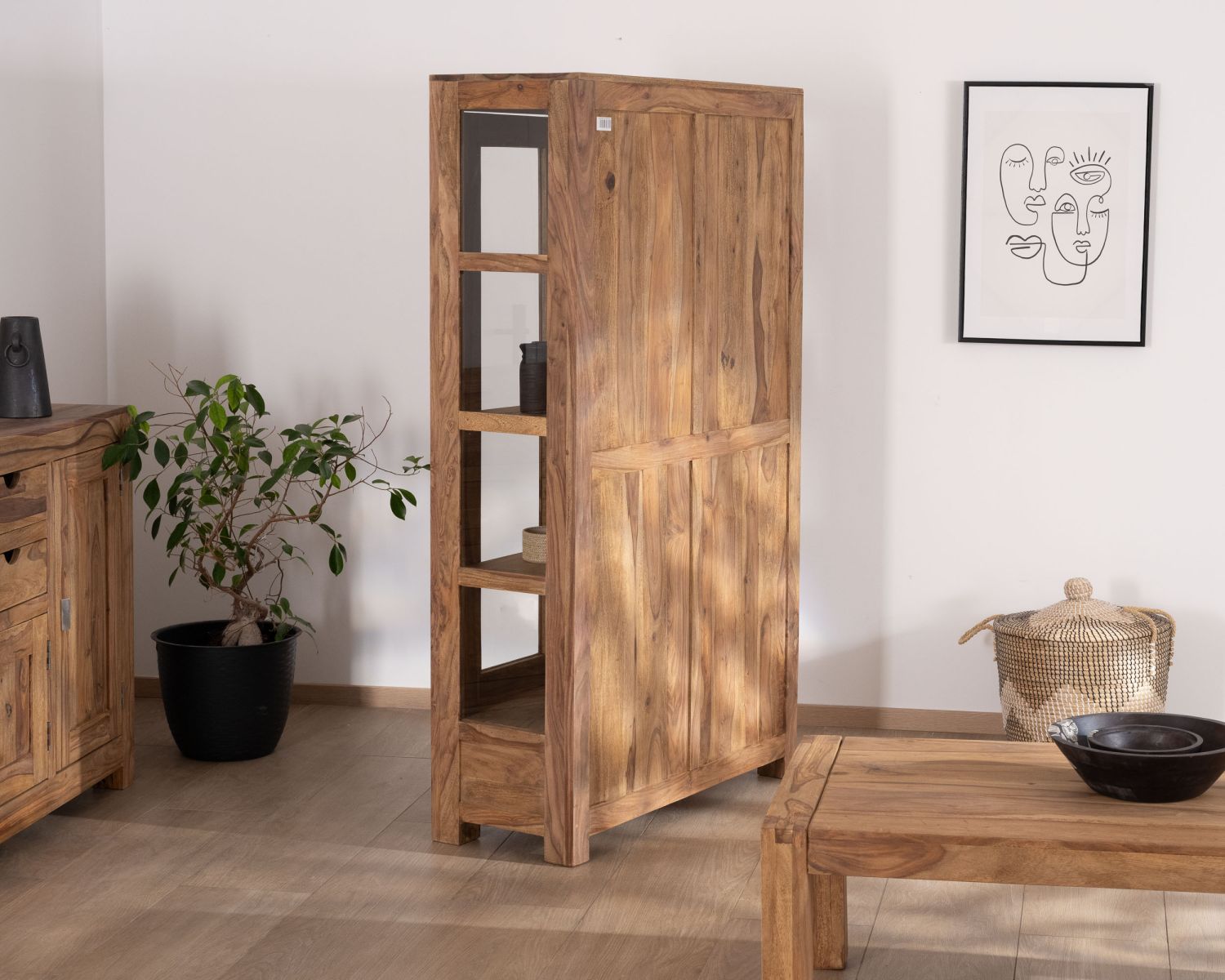 Mobile per porcellane smaltato in palissandro "Kalanohé" con 4 ante e 2 cassetti