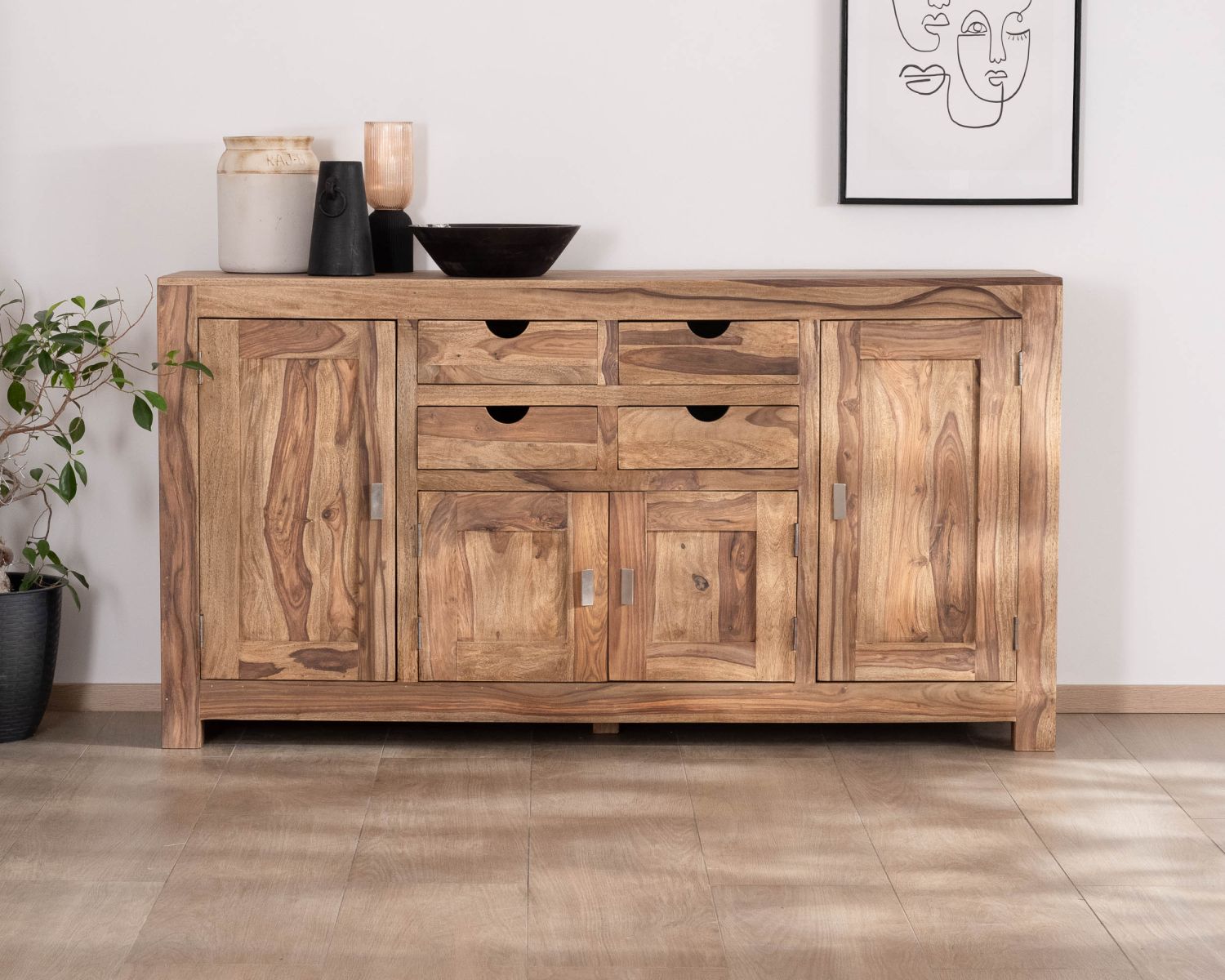 Credenza multigabinetto "Kalanohé" in palissandro da 180 cm