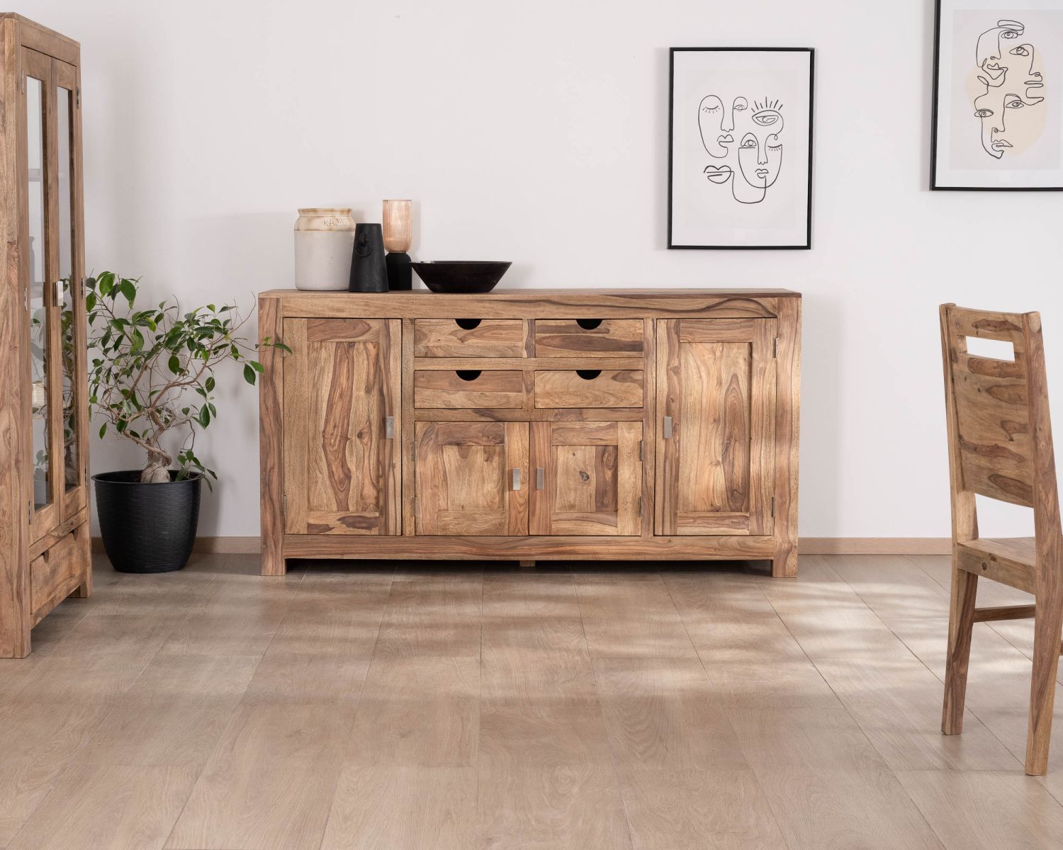 Credenza multigabinetto "Kalanohé" in palissandro da 180 cm