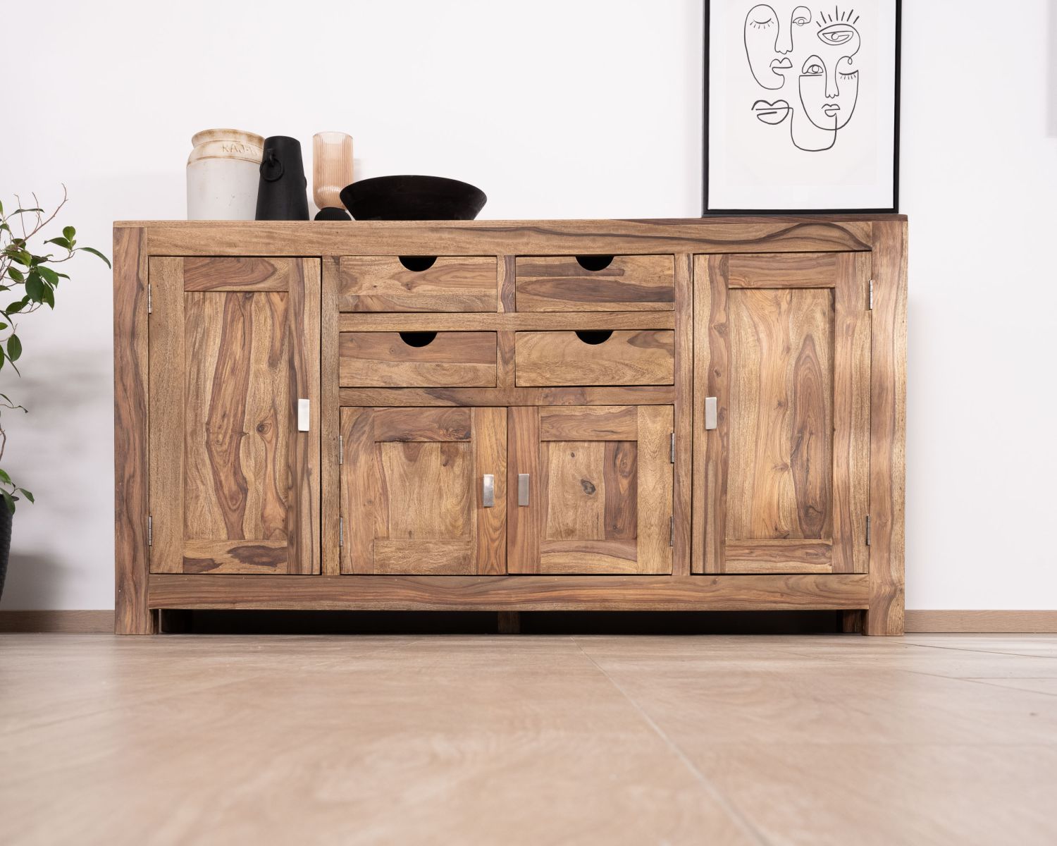 Credenza multigabinetto "Kalanohé" in palissandro da 180 cm