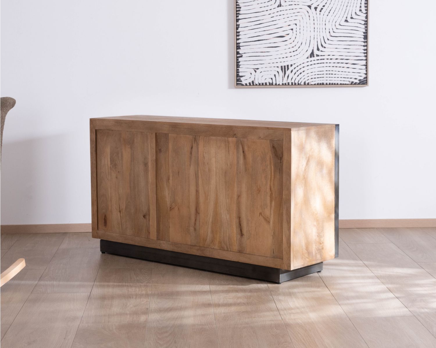 Credenza a 3 ante "Santo" in puro legno di mango, 150 cm