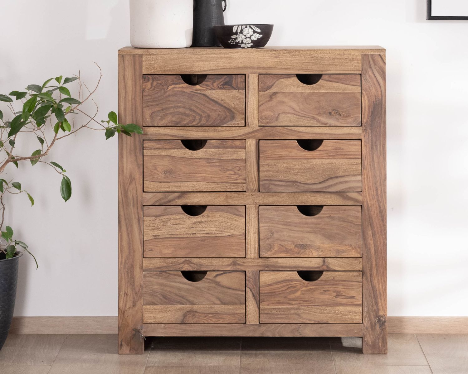 Cassettone in palissandro "Kalanohé" a 8 cassetti