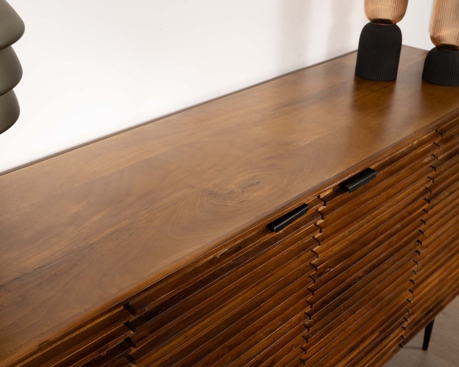Credenza retrò "Sheffield" a 4 ante in teak massiccio e mango 183 cm