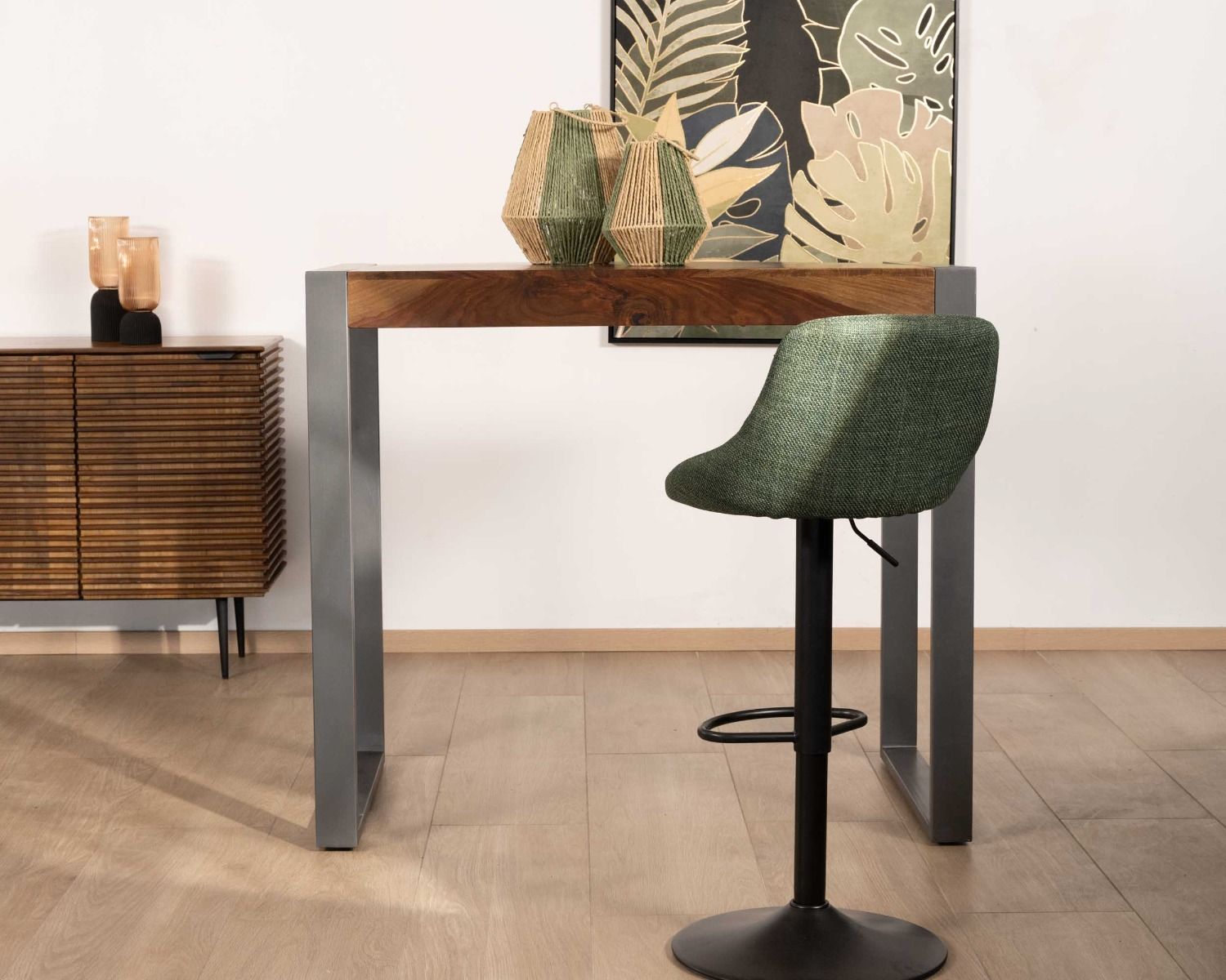 Tavolino rettangolare "Industry" in metallo e legno in stile indus 