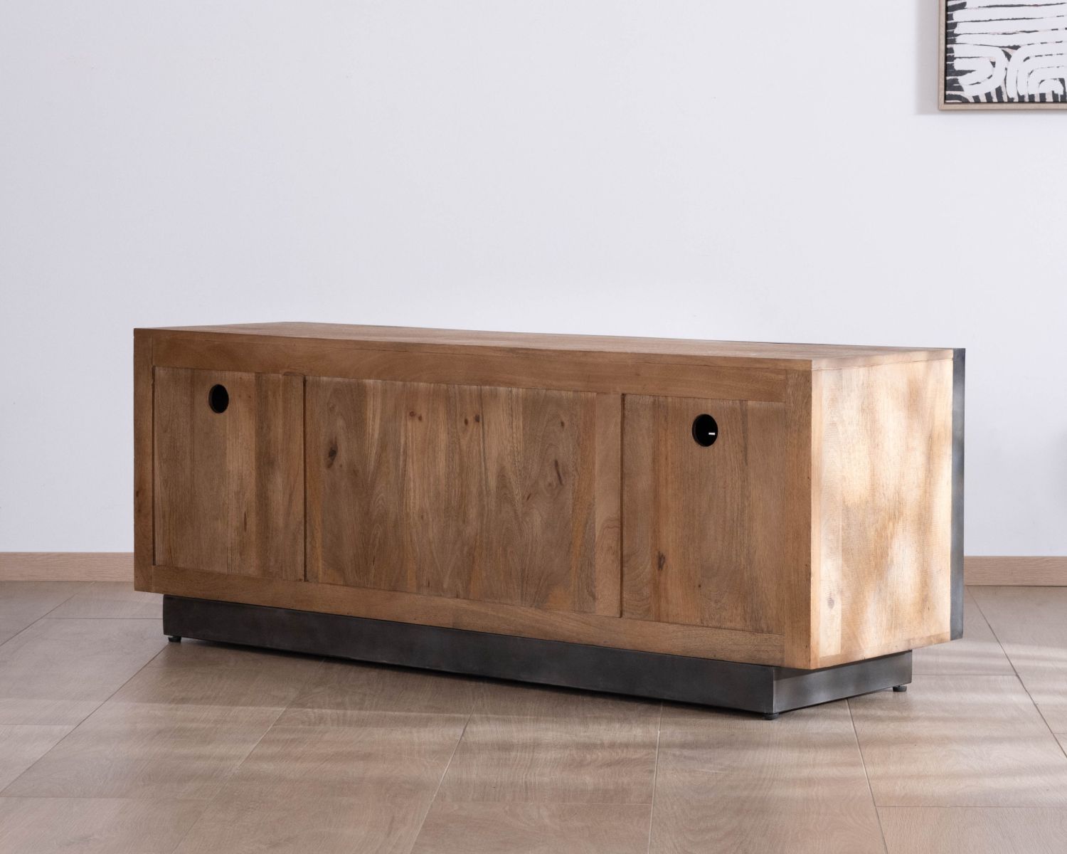 Porta TV in legno di mango "Santo" 150 cm con ante e cassetti