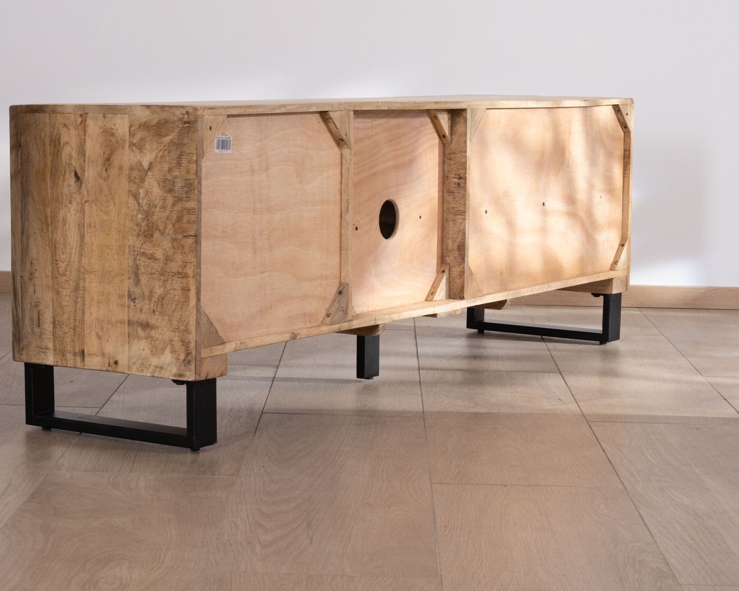 Panca TV "Manoha" 180 cm in legno di mango con gambe in metallo