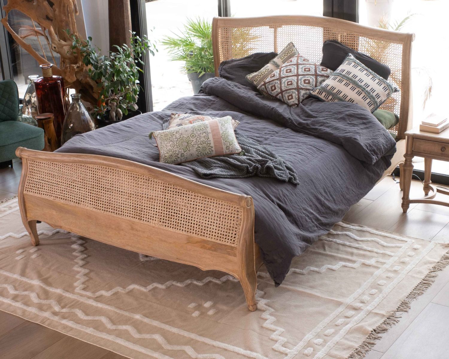 Cuscino quadrato in cotone e lino stampato "estero" 45x45cm