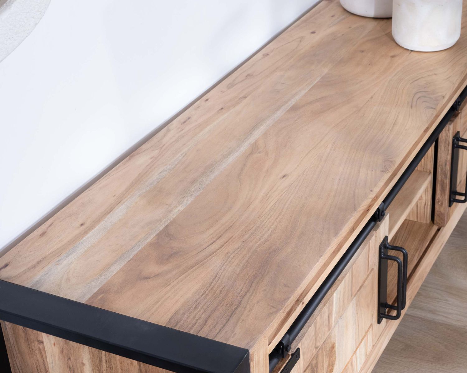 Porta TV "Montreal" a 2 ante in legno e metallo in stile industriale 160 cm