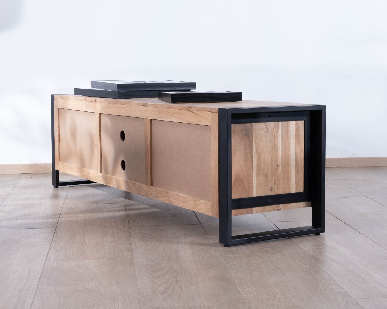 Porta TV "Montreal" a 2 ante in legno e metallo in stile industriale 160 cm