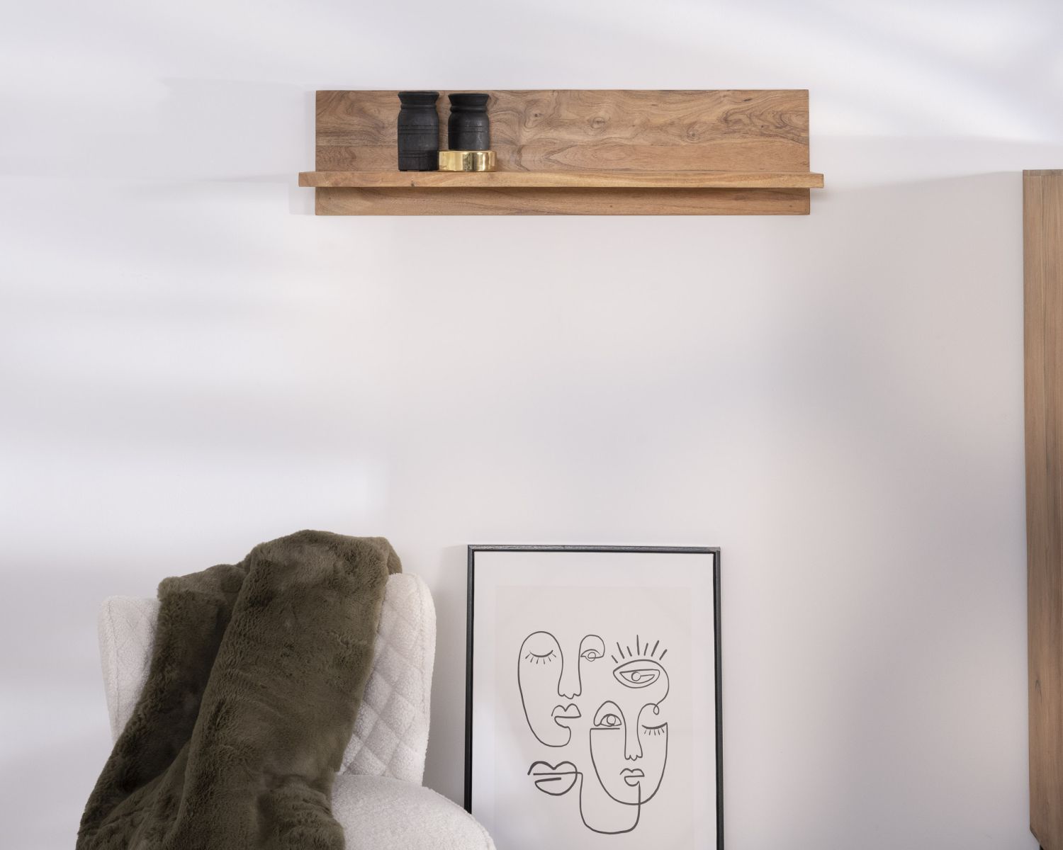 Scaffale minimalista in acacia "Baltik" 100 cm