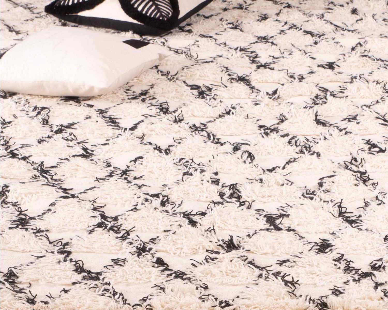 Grande tappeto in cotone e lana 200x300cm "Chart