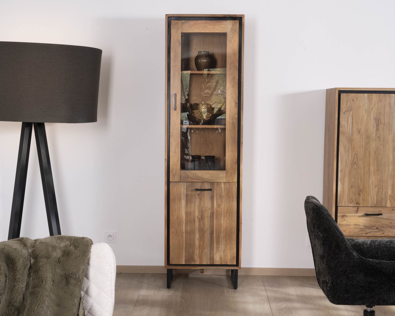 Colonna in vetro stile industriale Acacia "Baltik" in vetro colorato marrone