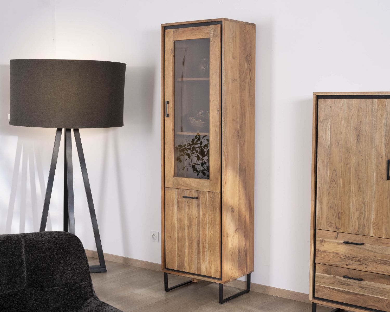 Colonna in vetro stile industriale Acacia "Baltik" in vetro colorato marrone