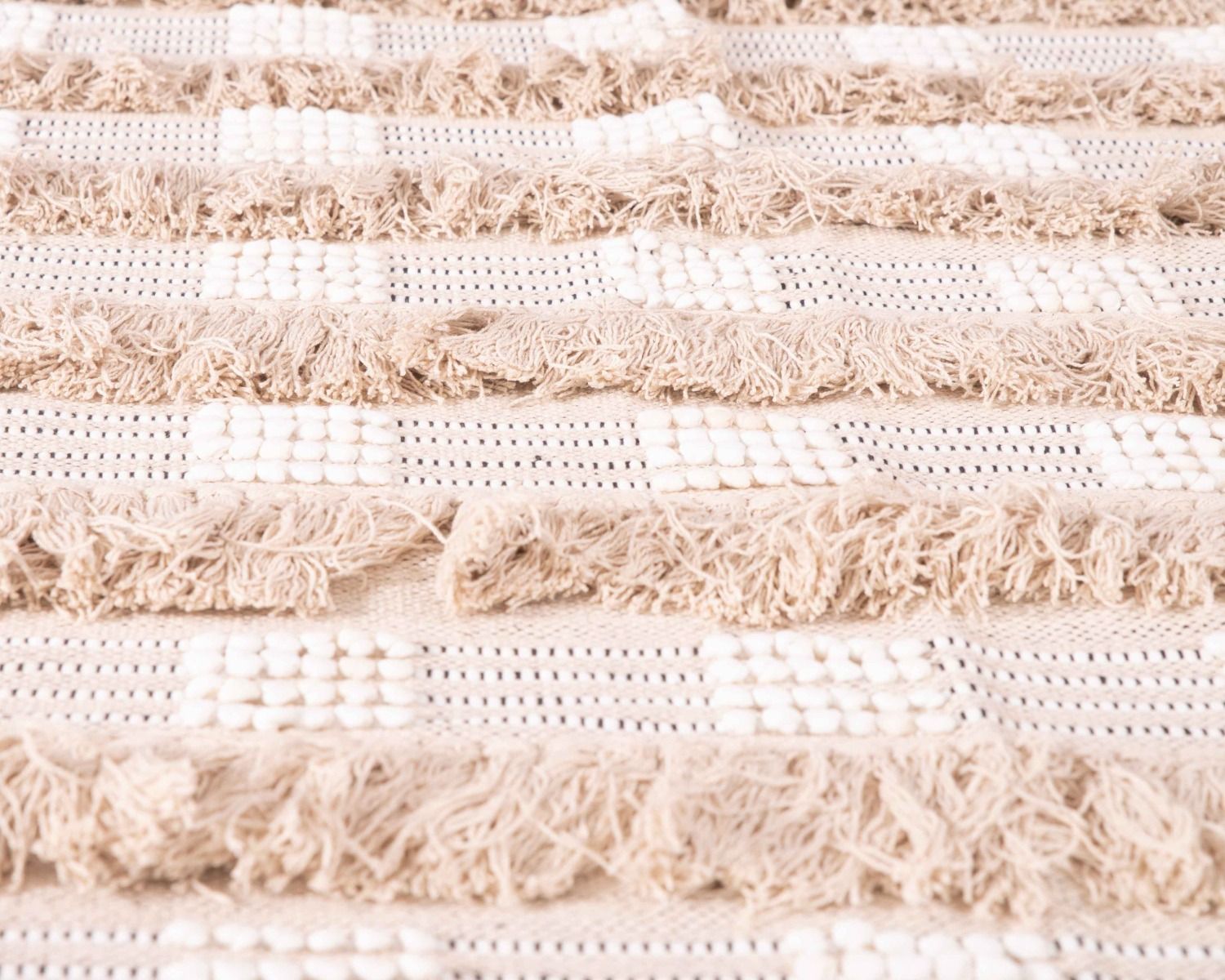 Tappeto in cotone testurizzato beige fantasia "Matis" 120x180cm