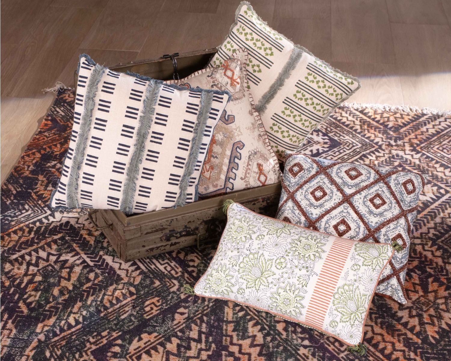 Cuscino decorativo in cotone stampato "estero" quadrato 45 x 45 cm