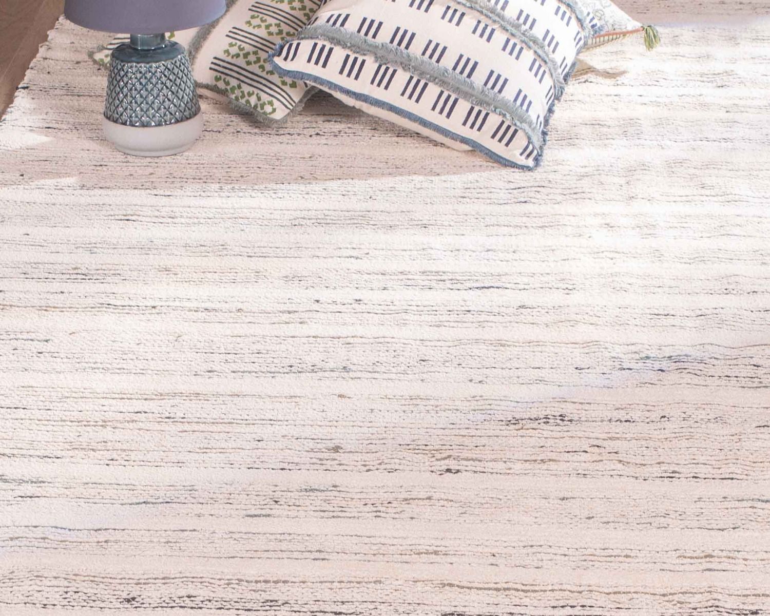 Tappeto "estero" in cotone e juta tessuto a mano con frange 120x180cm