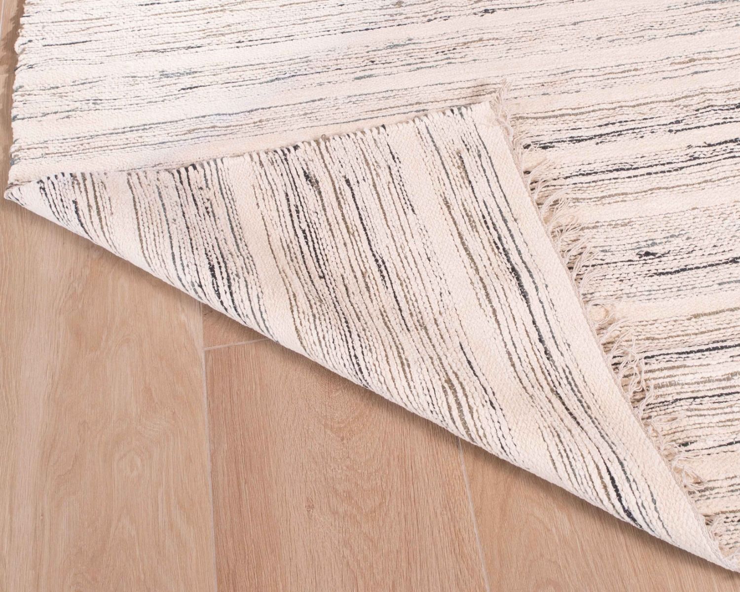 Tappeto "estero" in cotone e juta tessuto a mano con frange 120x180cm