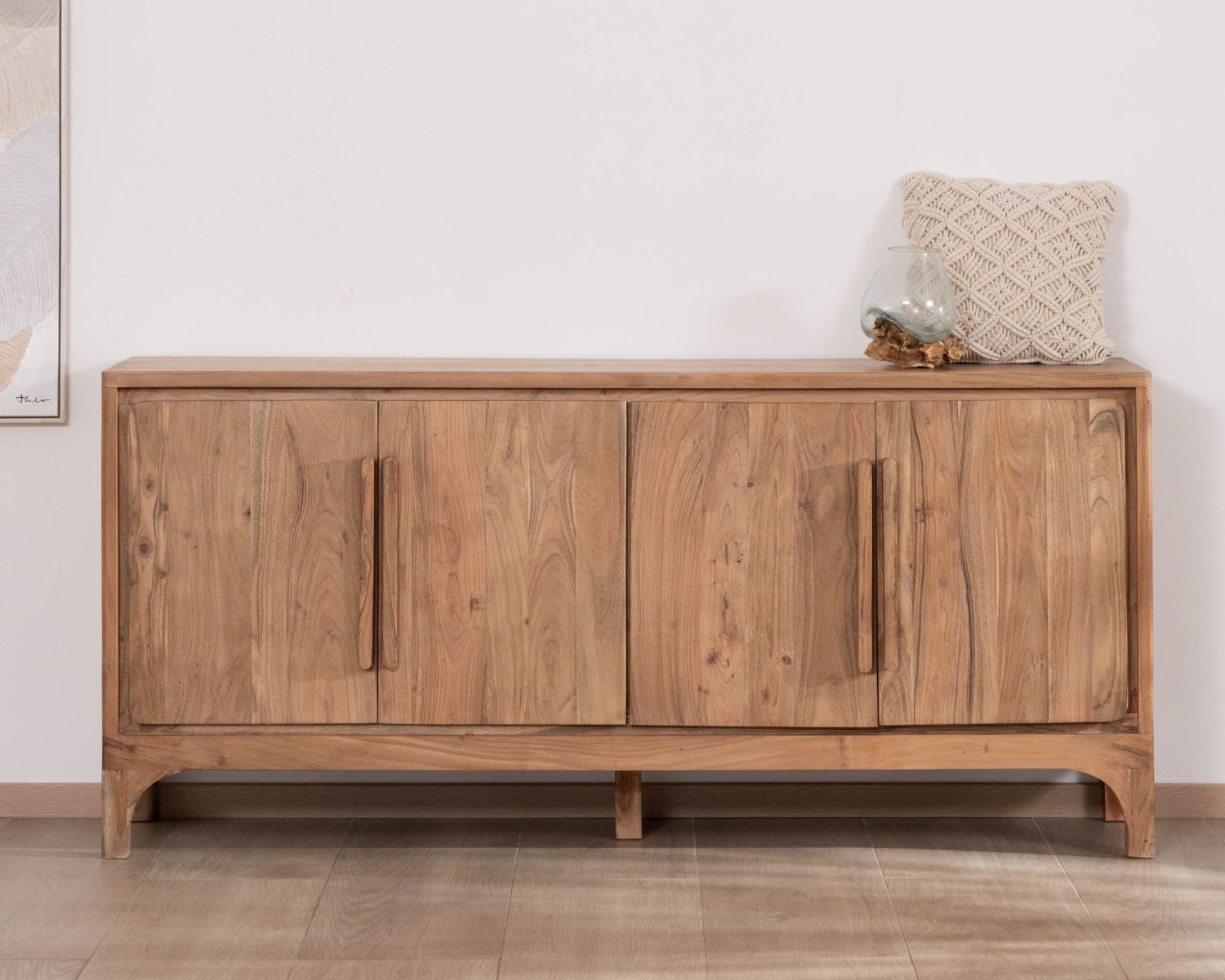 Credenza "Melody" a 4 ante in acacia in stile scandinavo 175 cm