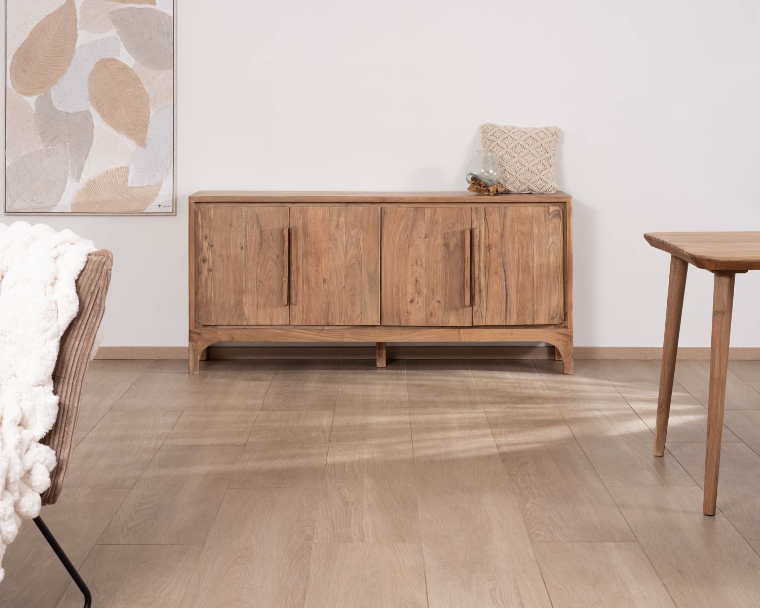 Credenza "Melody" a 4 ante in acacia in stile scandinavo 175 cm