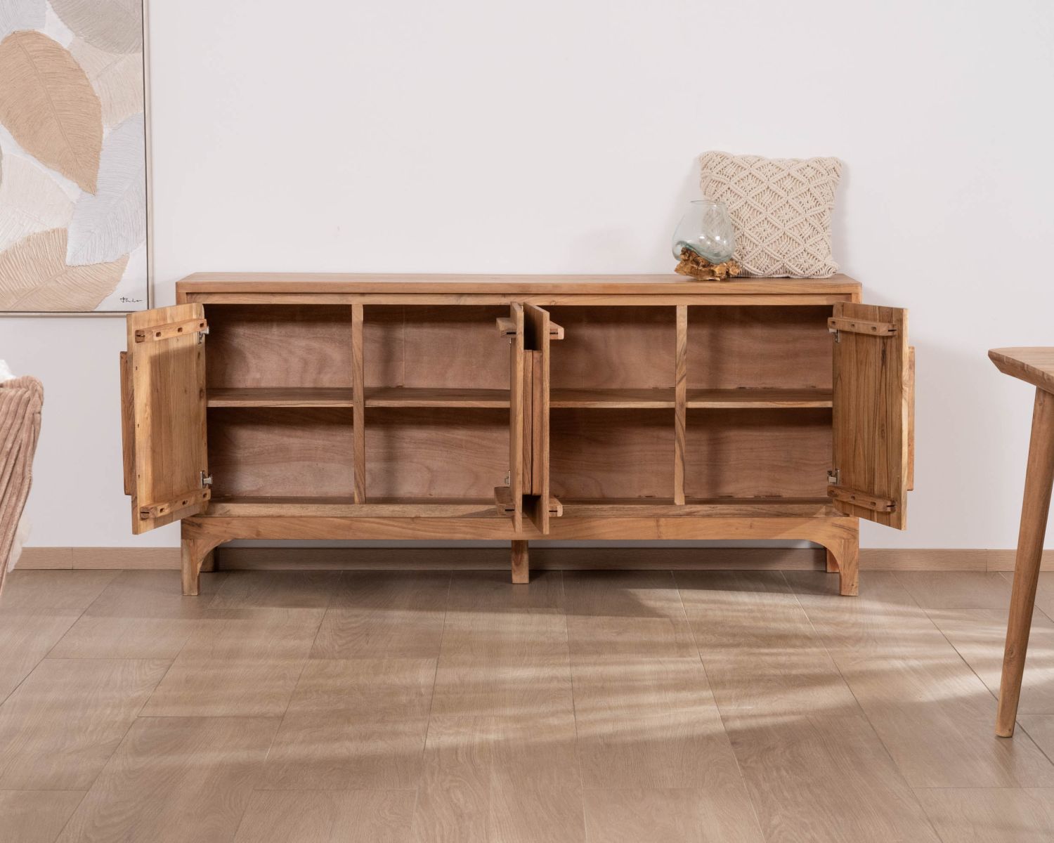 Credenza "Melody" a 4 ante in acacia in stile scandinavo 175 cm