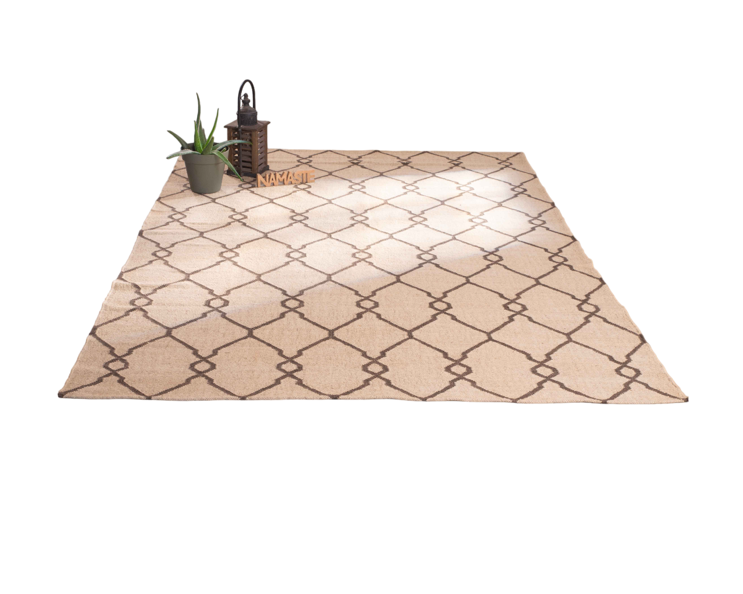 Tappeto kilim "Cocoon" beige in juta e lana, dimensioni 200x300 cm