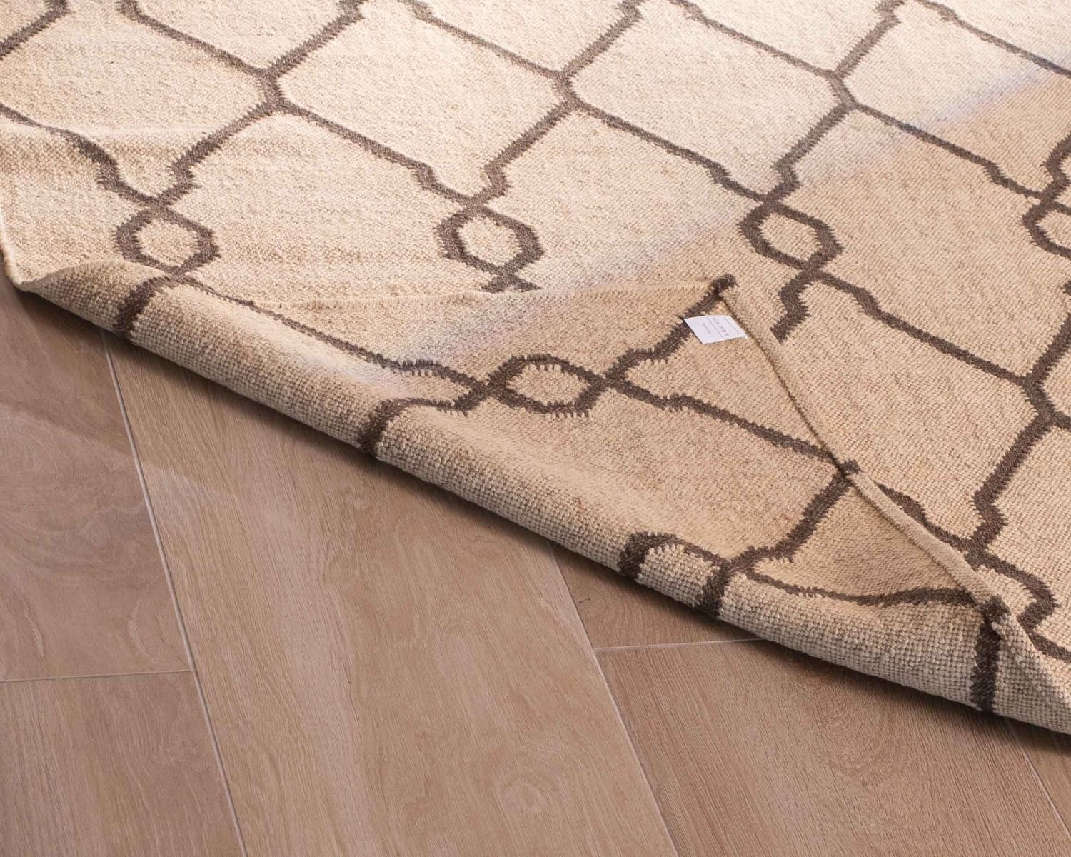 Tappeto kilim "Cocoon" beige in juta e lana, dimensioni 200x300 cm
