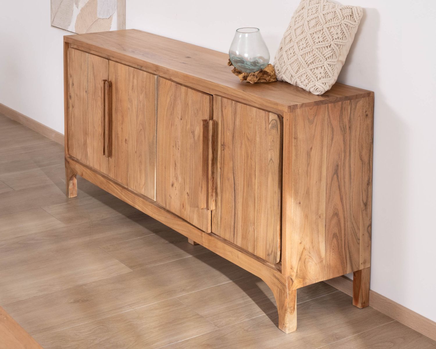Credenza "Melody" a 4 ante in acacia in stile scandinavo 175 cm