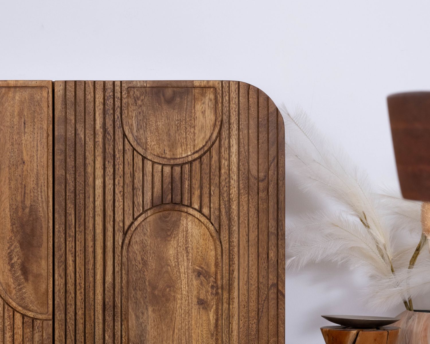 Credenza "Moky" in legno di mango a 4 ante in stile newtro 175 cm