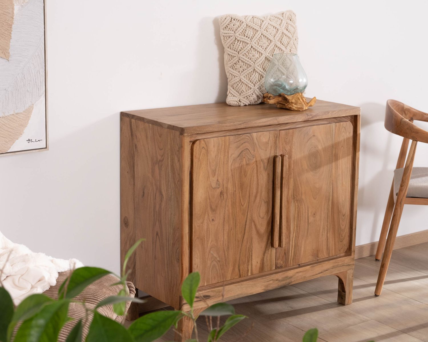 Contenitore piccolo "Melody" con 2 ante in acacia