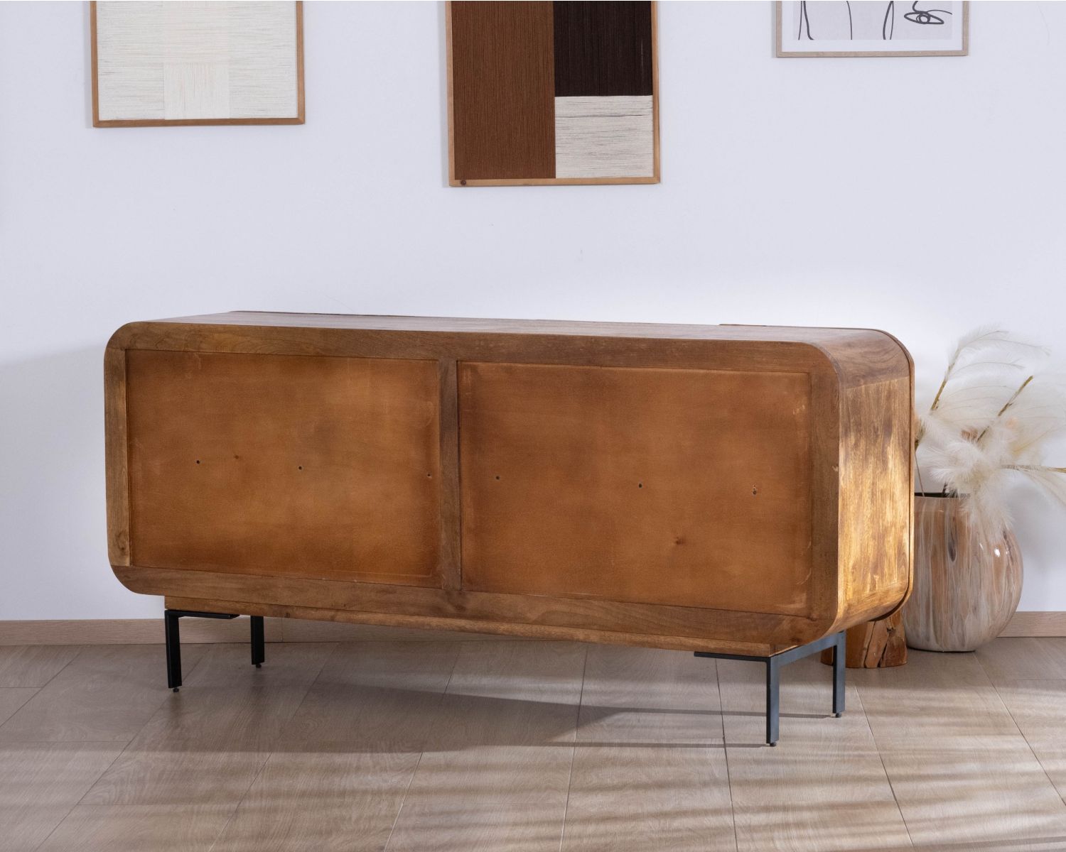 Credenza "Moky" in legno di mango a 4 ante in stile newtro 175 cm