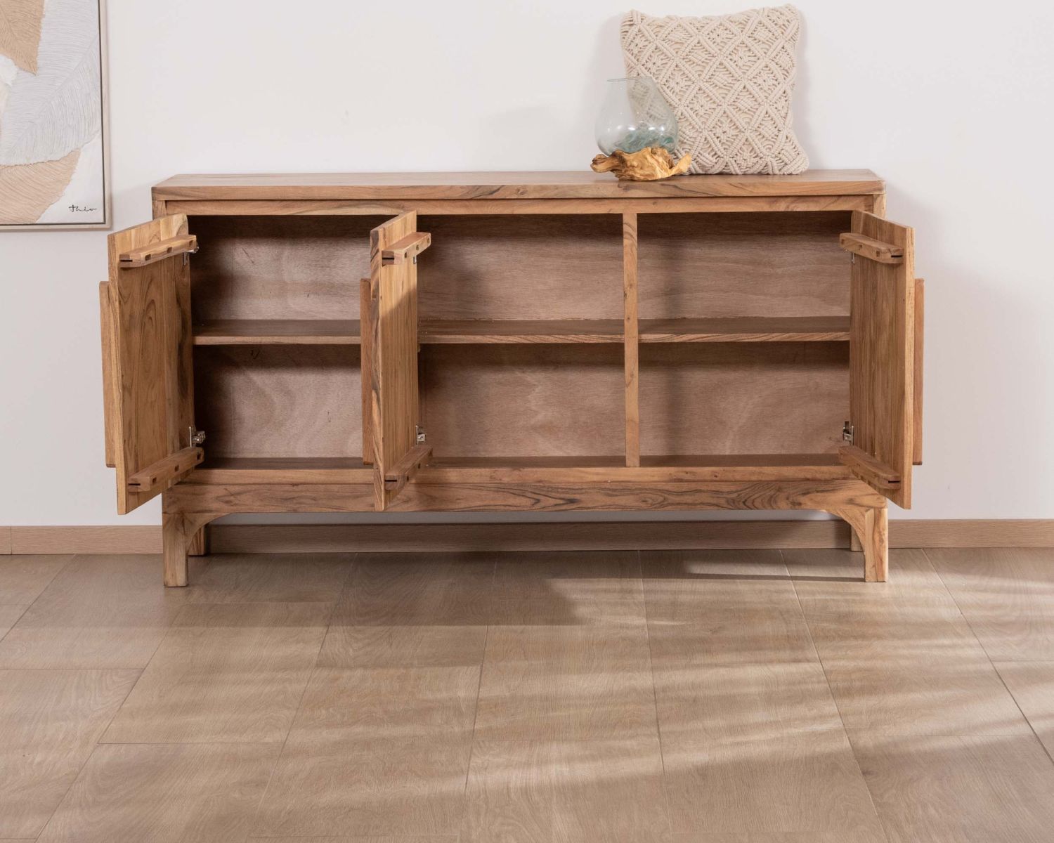 Credenza "Melody" a 3 ante in acacia 145 cm