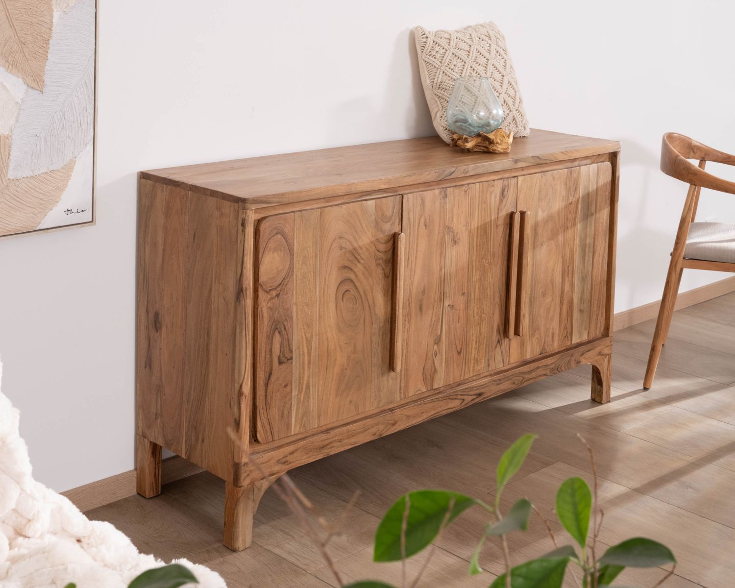 Credenza "Melody" a 3 ante in acacia 145 cm
