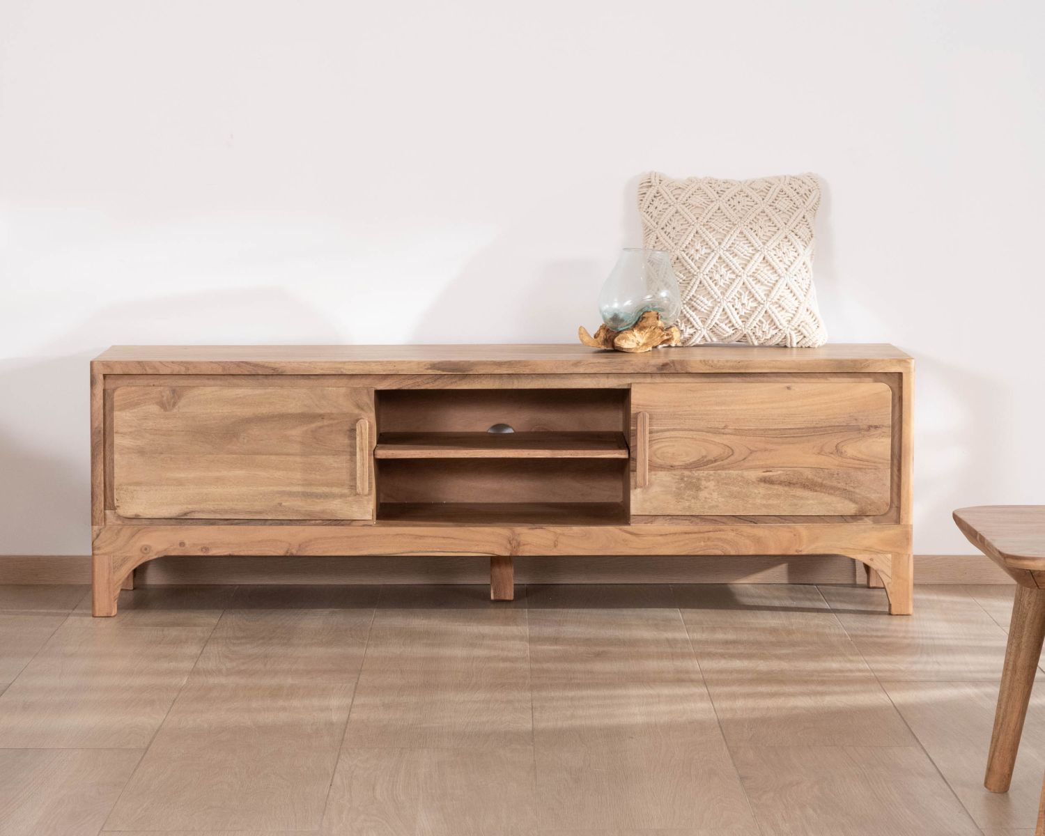 Porta TV "Melody" in stile Zen da 160 cm in acacia