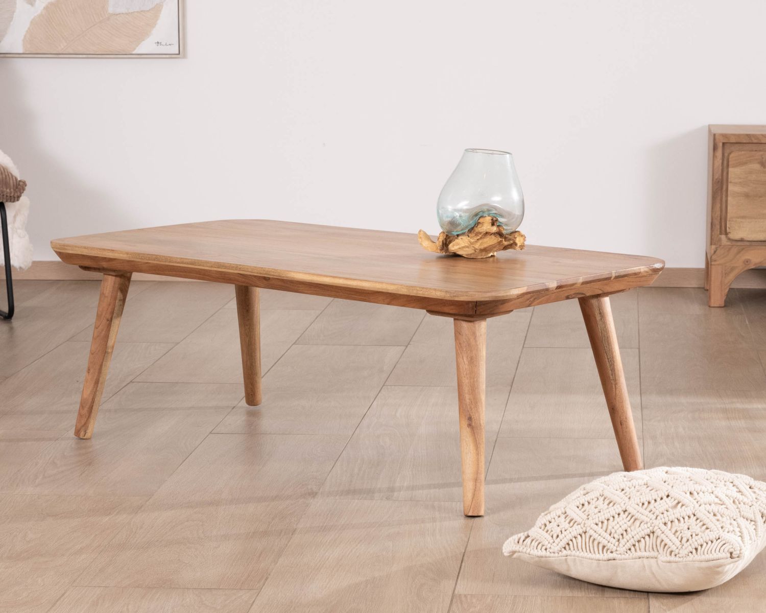 Tavolino in acacia "Melody", stile japandi